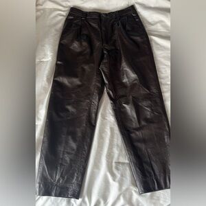 Vintage London Fog Brown Genuine Leather Trousers